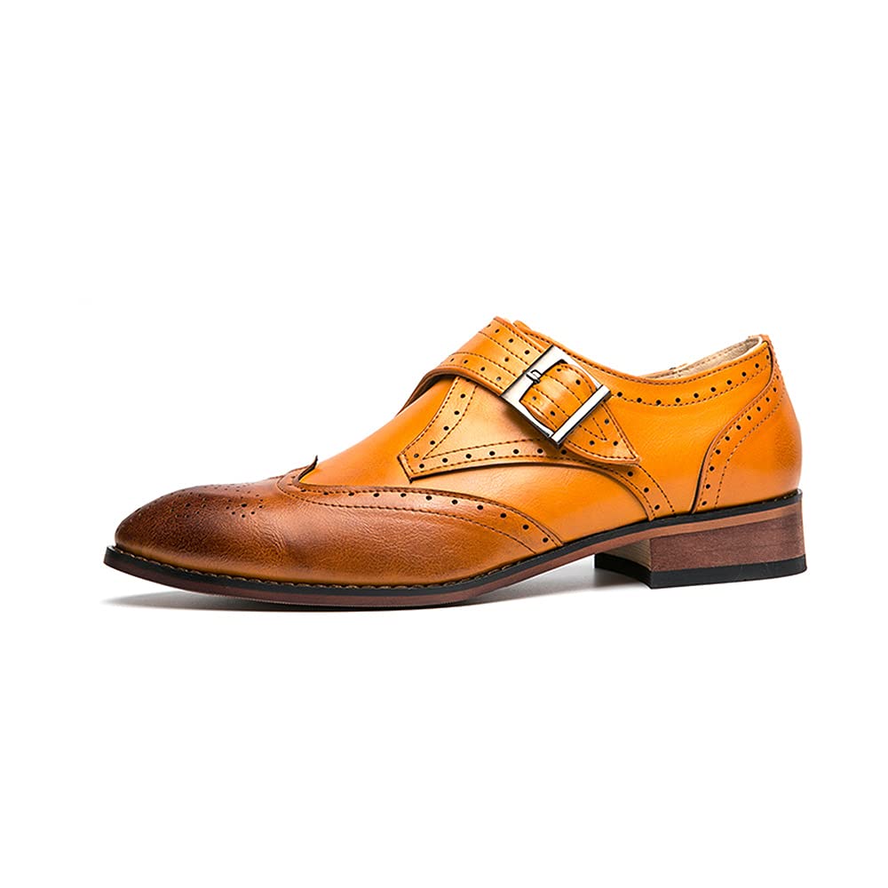 HuitJours Oxford-Schuhe für Herren, Mehrfarbig, Brogues, Flügelspitzen, Schnürung, Patchwork, zweifarbig, farblich passend, gestanzt, runde Zehenpartie, A-Multicolor, 40 EU