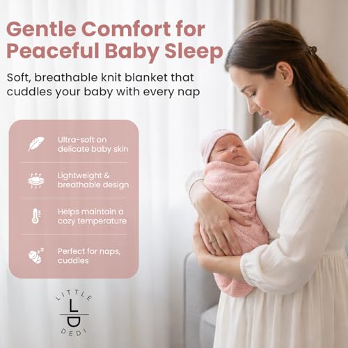 Image of Hypoallergenic Silky Baby Blanket - 30x40 Inches Pink, Oeko-TEX Certified, Thermal-Regulating, Soft Knit for Girls & Boys - Swaddle or Toddler Blanket, Dua