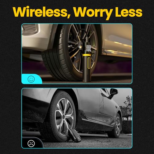 Image of Portronics Vayu 5.0 Rechargeable Tyre Inflator with Fast Inflation, Preset Modes, Digital Display, Flashlight Torch, Auto Shut-Off, Air Pump Compressor for Car & Bike (Black)