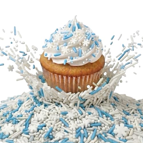Manvscakes, Natural Sprinkles, No Artificial Dyes, Snowflake Edible Sprinkles, Holiday Cake...
