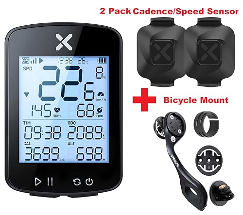 Image of XPR3SS G+ Gen2 Bicycle Computer + 2 Cadence /Speed Sensor + M5 Mount, Smart GPS Cycling Speedometer | Cadence & Heart Sensor Support | ANT+ & BLE Cycle GPS Tracker | 28+ hr Battery | Odometer for MTB