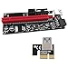 PCIE Riser 1X to 16X Graphics Extension for GPU Mining Powered Riser Adapter Card, 60cm USB 3.0 Cable, 4 Solid Capacitors, Two 6PIN and Molex 3 Power Options (VER 009S, 6-Pack)