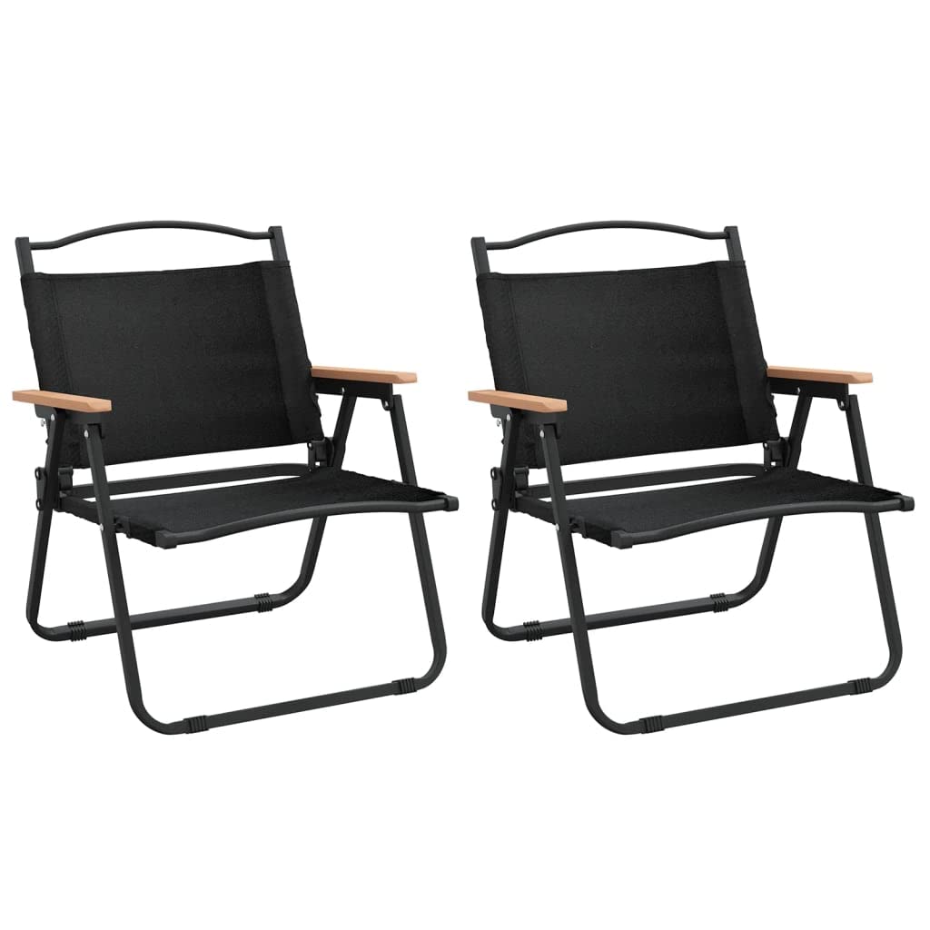 2 sedie da trekking in tessuto Oxford nero 54 x 43 x 59 cm, telaio in acciaio verniciato a polvere, sedie pieghevoli da picnic per campeggio e giardino, resistenti fino a 110 kg.