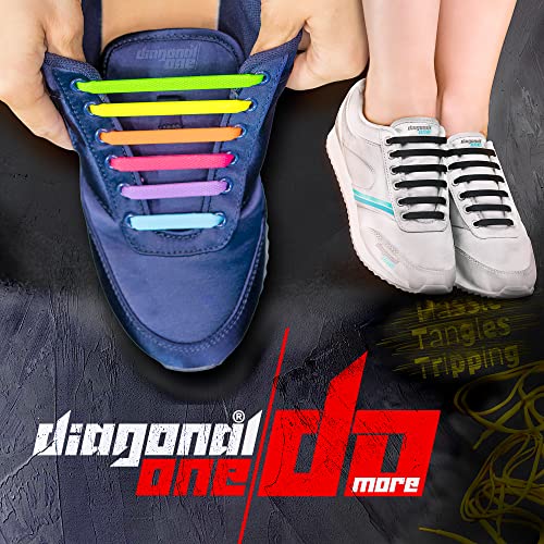 Diagonal One SWEET-746 No Tie Shoelaces For Kids & Adults. The Elastic Silicone Shoe Laces To Replace Your Strings. 16 Slip thumb #6