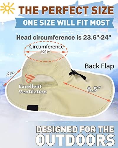 Tirrinia Wide Brim Sun Hat With Neck Flap, Upf 50+ Hiking Safari Fishing Caps For Men And Women #TOP5