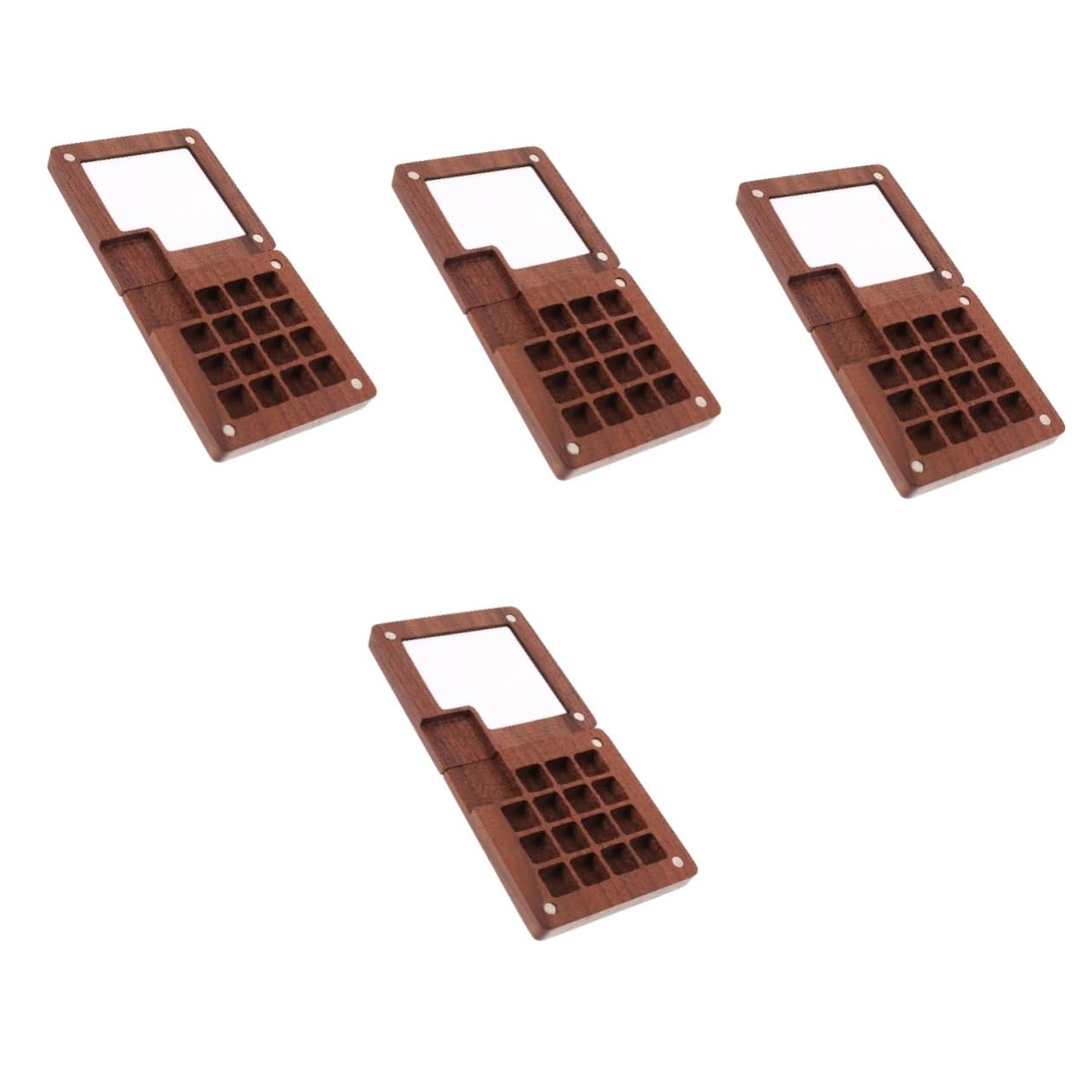 VILLCASE 4pièces Boîte à Pigments Bois Pour Aquarelle Palette De Peinture Artisanale Avec Couvercle Couleurs Idéale Pour Artistes Et Étudiants