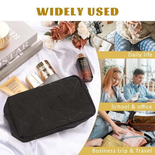 Image of Period Bags, Tampon Holder for Purse, Waterproof Portable Leather Period Pouch, Sanitary Napkin Storage Bag, Black Makeup Bag Set, Pad Pouches for Period