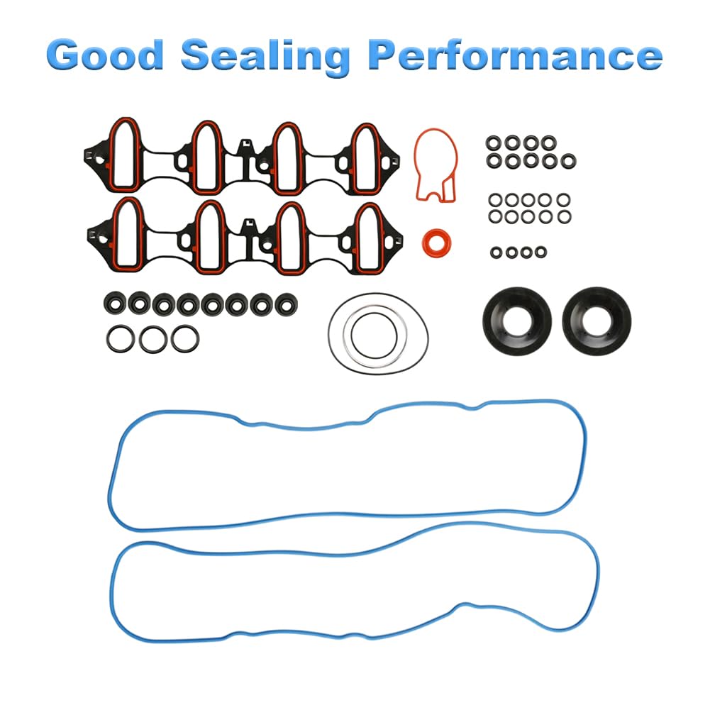 5.3 Full Cylinder Head Gasket Set with Bolts Compatible with Chevy Express Avalanche Suburban Silverado 1500 GMC Sierra Yukon Buick 4.8L 5.3L V8 OHV 2002-2011 Replacement for ES72220 Bolts
