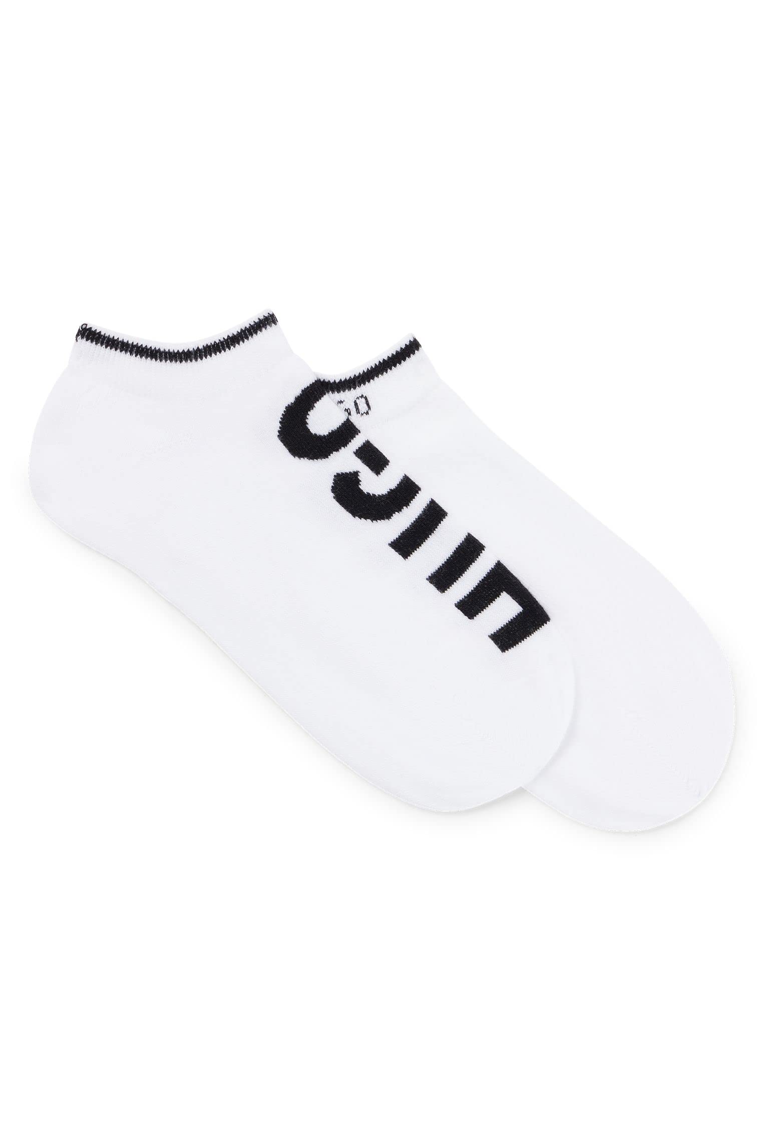 HUGO Herren 2P AS LOGO CC Zweier-Pack Sneakers-Socken aus elastischem Baumwoll-Mix