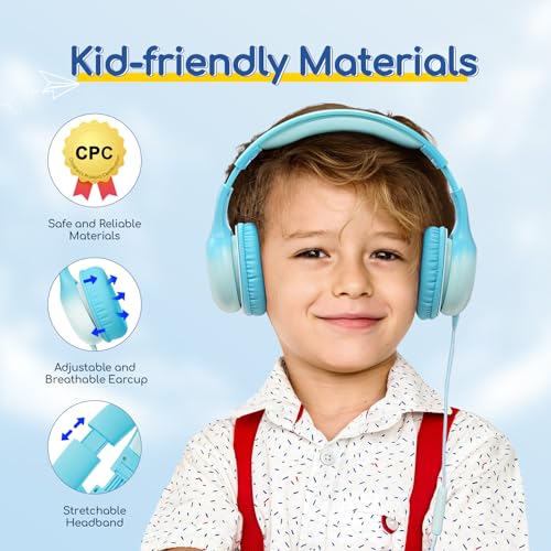 Image of EarFun K1 Kids Headphones Wired with Mic, Volume Limit Headphones for Kids