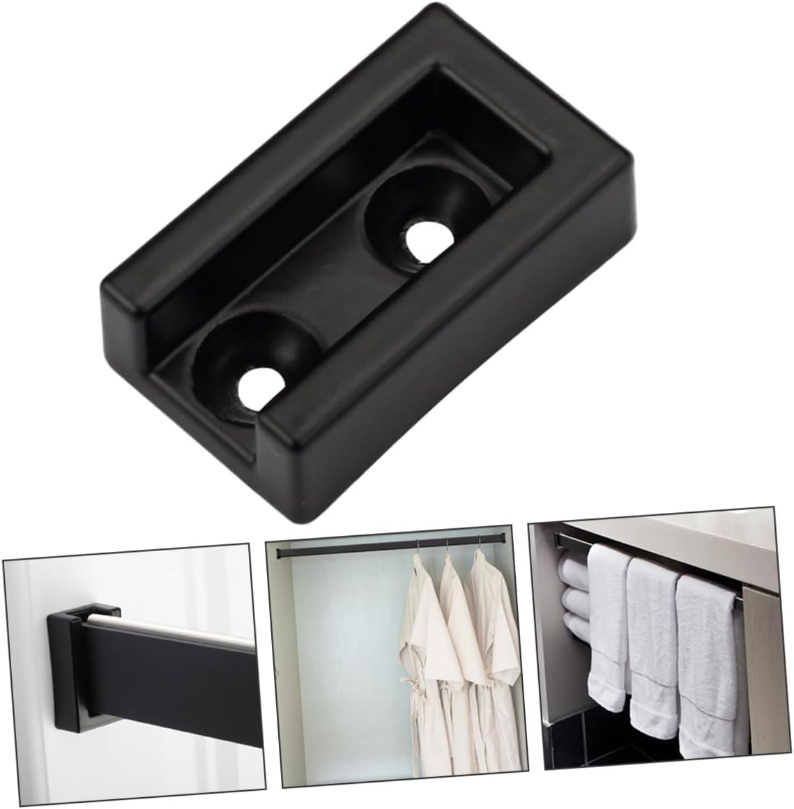 DECHOUS 20pcs Aluminum Alloy Closet Rod Bracket Heavy Duty Hanger Holder for Wardrobe Clothes Rod Seat for Easy Installation and Use