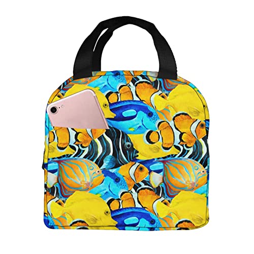 351 - Sac Repas Poisson-Clown Flet Sac Tout Pliable Avec Feuille D'Aluminium Sac Fraicheur D'Aluminium Isolée Sacs À Lunch Pour Étudiants À L’École, Homme, Travail