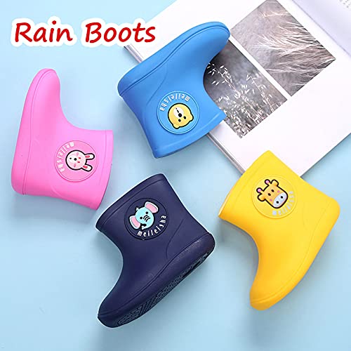 POLG Little Kids Rain Boots for Girls Boys Toddler Cartoon Dinosaur Waterproof Rubber Sole Shoes 1-6 Years3