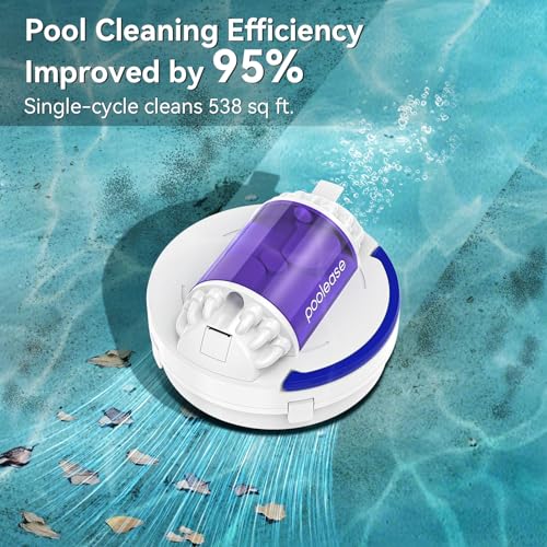 Image of X1 Cordless Pool Cleaner Robot, Robotic Pool Vacuum for Above /In Ground Pool, 45W Dual-Motor, Self-Parking, Enhanced with 2L Debris Capacity (White and Purple)