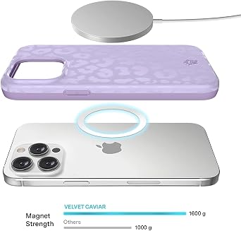 VELVET CAVIAR MagSafe Grip + iPhone 14 Pro Max Case (Bundle - Purple Lilac Leopard)