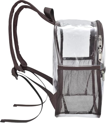 Image of Oraben Clear Backpack Stadium Approved, 12 x 6 x 11 in, Small Transparent Backpack Clear Bag for Concerts, Sports Events, Festivals, Travel, Waterproof PVC, Adjustable Straps