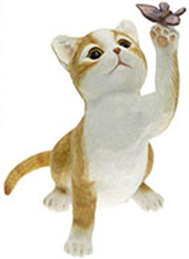 Anablep Mischief Ginger Cat with Butterfly, White,black
