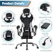 PayLessHere Ergonomic Racing Desk Chair Computer Chair Gaming Chair with Footrest Lumbar Support Headrest Armrest Task Rolling Swivel Ergonomic E-Sports Adjustable PC Gamer Chair, White