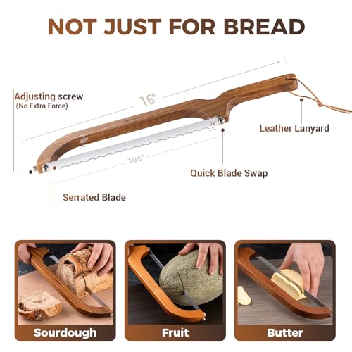 XJHEYLZ Sourdough bread knife,Bread slicer for homemade bread,(1,brown) - image 7