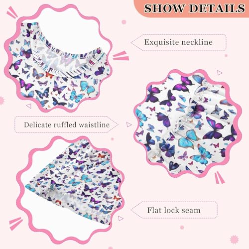 Girls and Toddlers'Sleeveless Gothic Butterfly Summer Casual Dresses for Home Party Beach 2-8 Years3