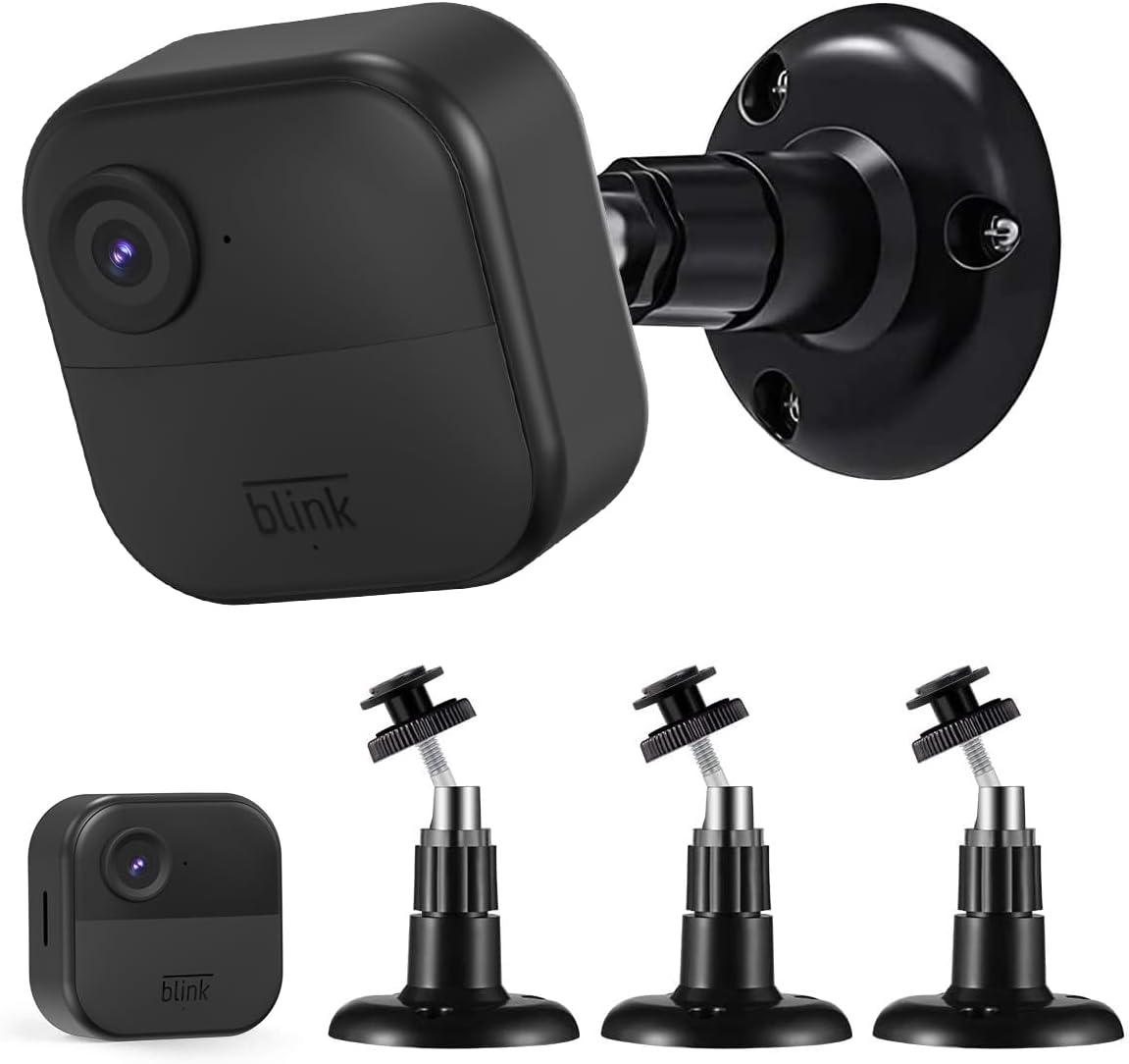 SONOMOBlink Outdoor Camera Mount 3PCS, 360 Degree Adjustable Wall Mount Bracket for Blink Outdoor Camera and Blink Indoor Security Camera System Accessories (Black)