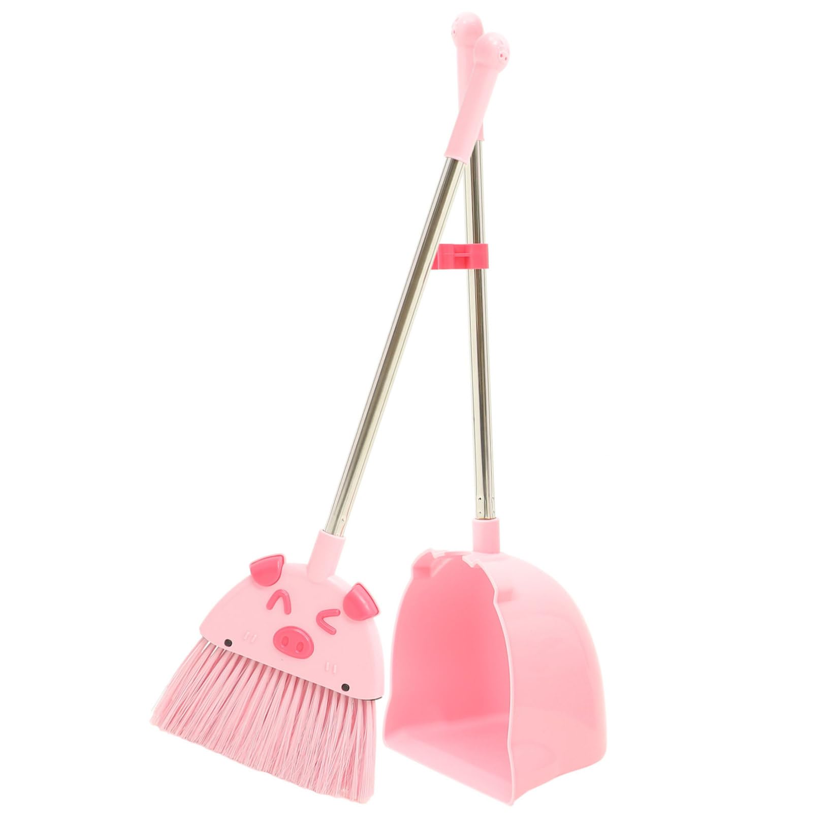 FRCOLOR Juego de Escoba y Recogedor para Fomentar la Responsabilidad y Limpieza Hogar en Color Rosa para Niños Material PP y Pet, Diseño Pequeño y Divertido