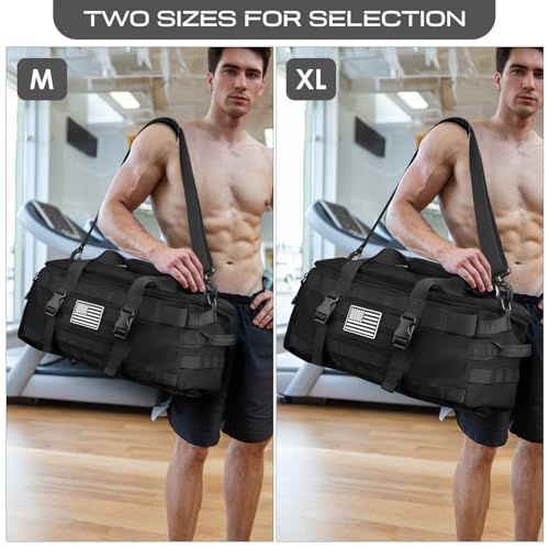 Image of Gym Bags for Men, Extra Large Tactical Duffle Bag with Shoe Compartment