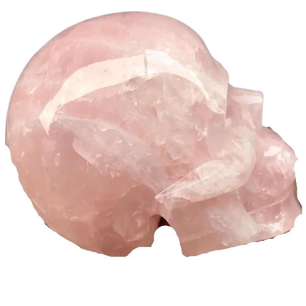 YLQUXEUV 1PC 200-250g Rose Crystal Gems Quartz Skull Gifts Decorations