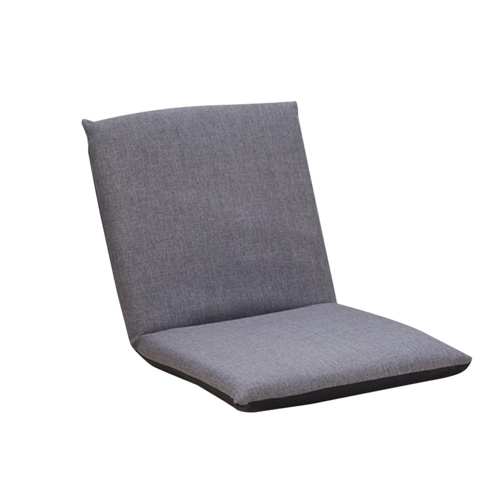 Garvee Bodenstuhl mit Rückenlehne Faltbarer, 6-stufiger Verstellbarer Baumwoll-Polster-Sessel für Wohnzimmer & Terrasse (83×41×17.5 cm), Grau
