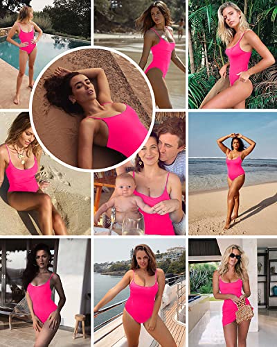 Image of Narecte Sexy One Piece Bathing Suit for Women Tummy Control High Cut One Piece Swimsuit Womens