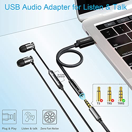 KiWiBiRD USB naar 3,5 mm Jack Audio Adapter, USB Hoofdtelefoon, Microfoon en Headset Adapter, TRRS 4-polig, Externe… - Image 6