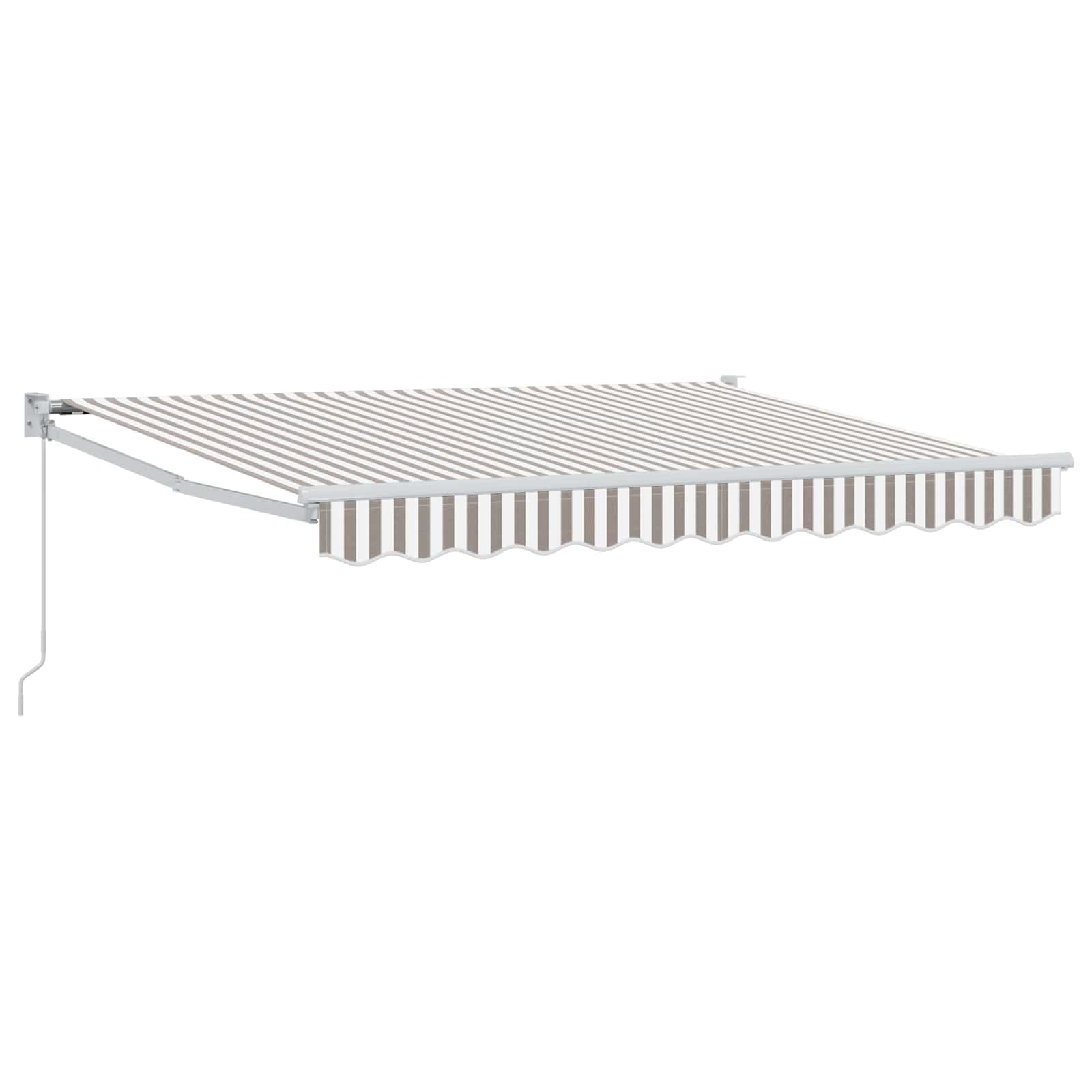 Tenda da sole estensibile con manovella, 3,5 x 2,5 m, grigio chiaro, bianco | Pratica protezione solare per terrazza e giardino. Robusto telaio in alluminio con manovella per montaggio a parete.