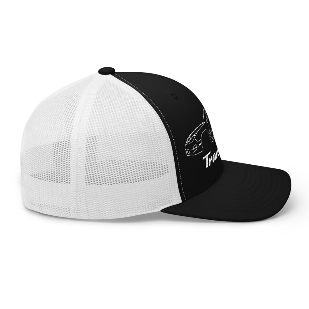 2002 Trans Am WS6 Trucker Hat Outline Art Czwarta generacja Muscle Car haftowana siatka tylna czapka