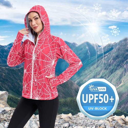 Gradient Purple Athletic Shirts Women Upf 50+ Running Hoodie Women S-XXL Zip Up Workout Jacket, Violet dégradé 39, X-Large – Image 6