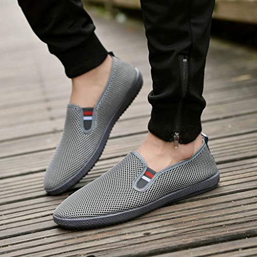 Fashion Men Mesh Casual Slip-On Breathable Driving Boat Shoes Dress Shoes Shoes Casual Size (Grey, 7)3