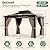 BETISEF 10'x12' Hardtop Gazebo, Outdoor Polycarbonate Roof Canopy, Aluminum Frame Permanent Pavilion with Curtains and Netting, Canopy for Garden, Patio, Lawns