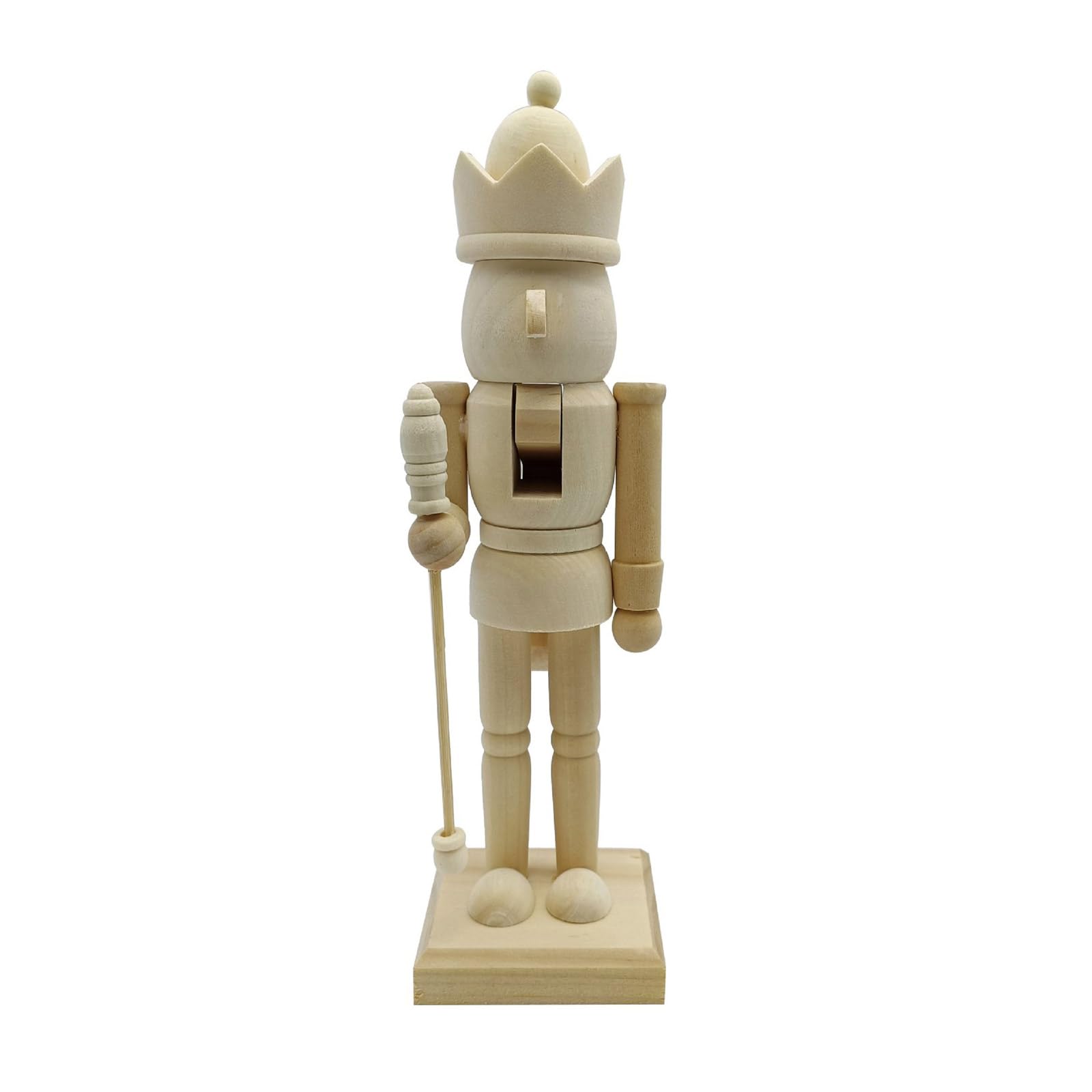 Tsophreniq 25.5cm Christmas Nutcrackers King Soldier Wood Unfinished Nutcrackers Figurine Painting Craft Unpainted Puppet Ornament Wood Soldiers Statue Painting Craft