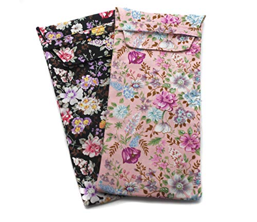 Global Glasses 2 paquetes paño suave Lady anteojos/gafas de sol funda protectora de bolsa de almacenamiento floral