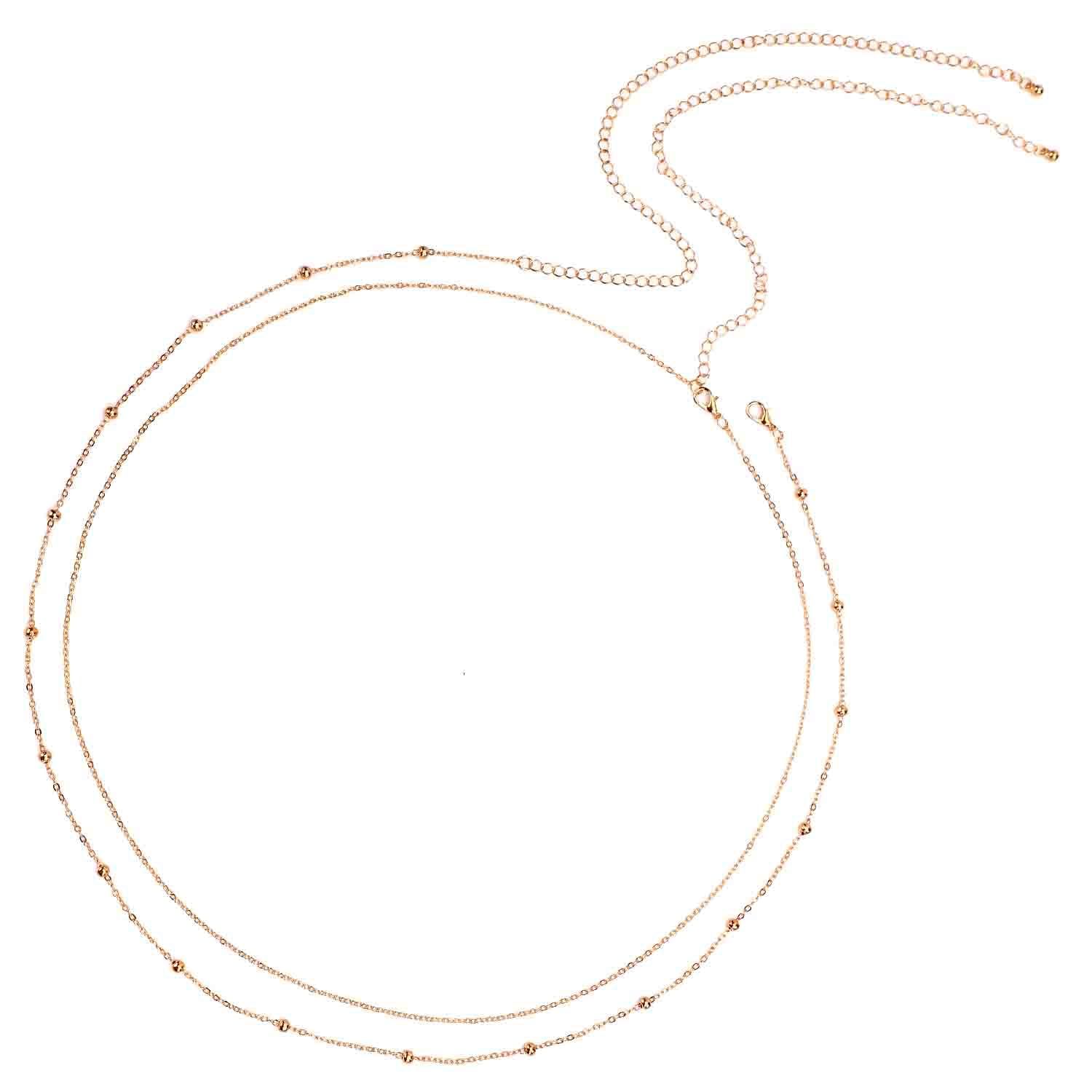 2pcs Women's Belly Chain, Adjustable Belly Chain Gold Jewelry Sexy Waist Chain Gold Body Chain Waist Beads Chain Belly Chains Belts for Beach Gift Waist Girls Summer