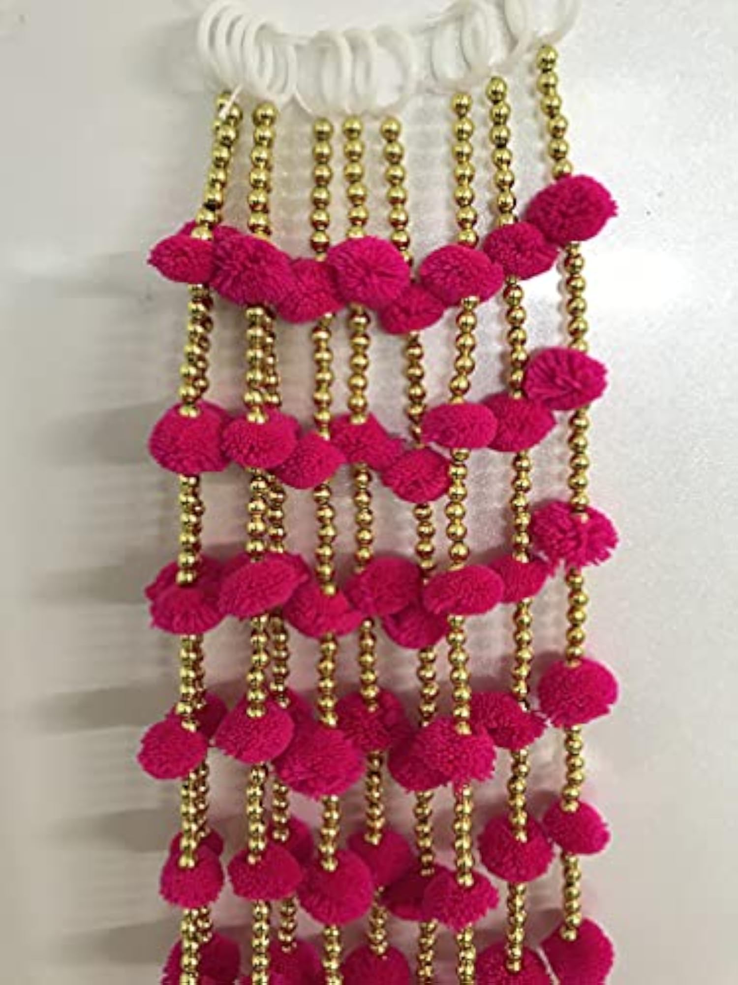 Collections Handmade Dark Pink Strings Pom Pom for Door, Wall Hanging