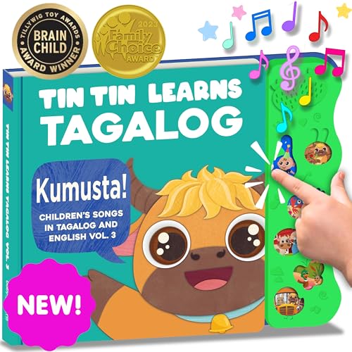 Tagalog Books for Kids Vol. 3, Children's Songs from The Philippines, Filipino Children's Book, Tin Tin Learns Tagalog: Songs in Tagalog & English for Kids, Children, Girls, Boys & Babies