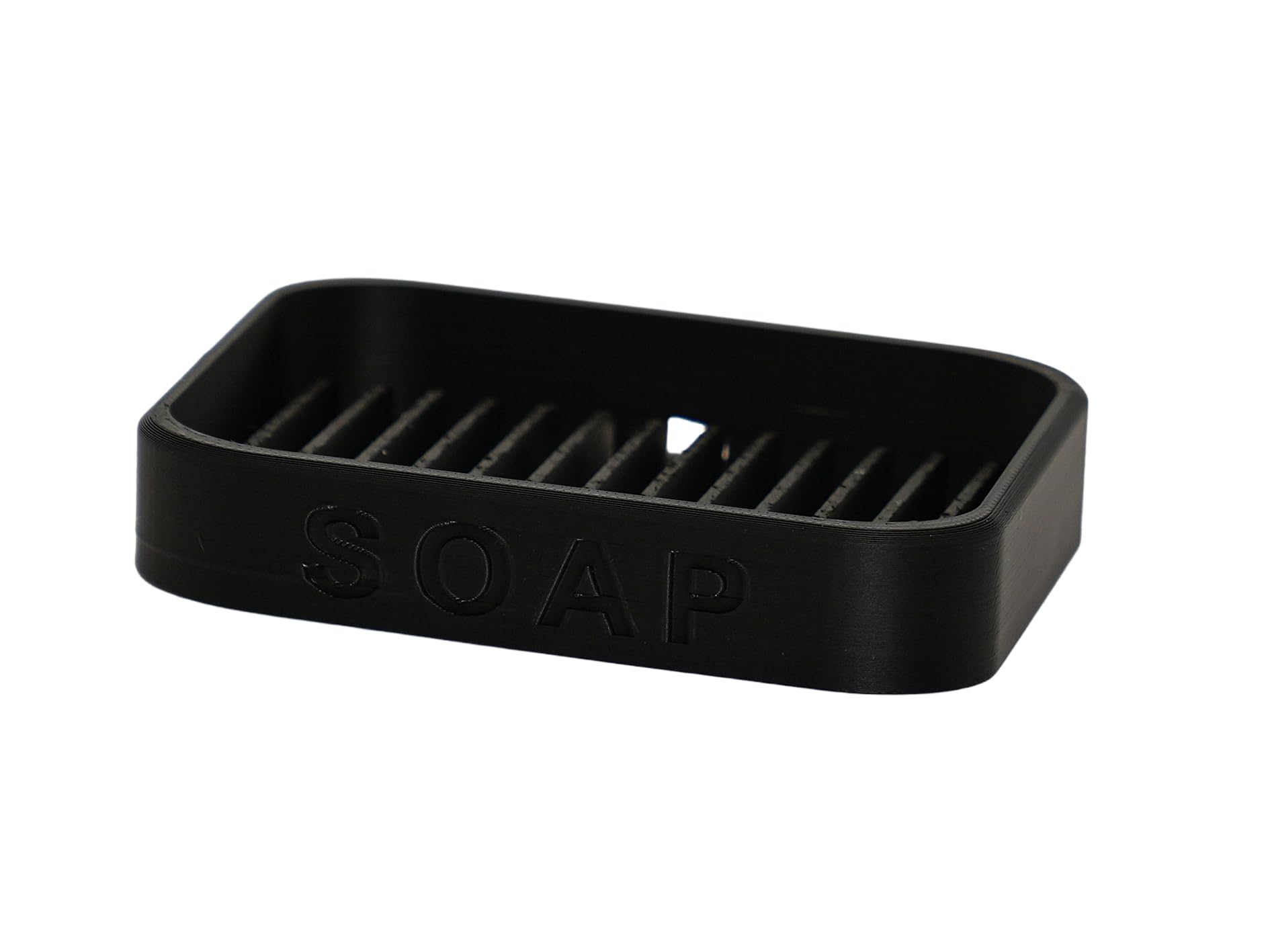 Modern Soap Dish, Bathroom Sink Holder with Drainage, 10.5 x 7 x 2 cm (Black)