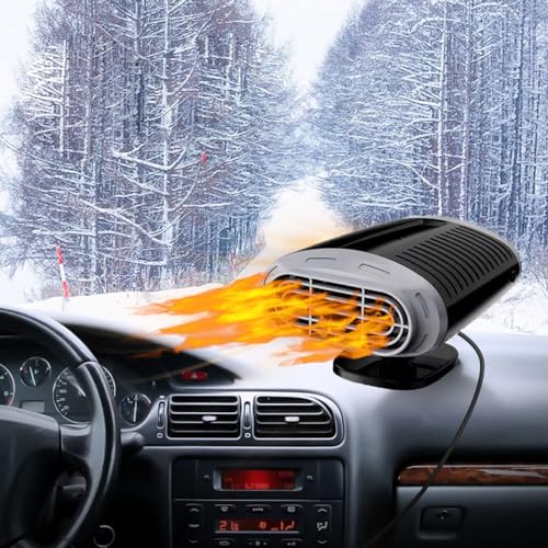 DSLIHA Calentador de coche portátil de 12 V 150 W para invierno, calentador de auto portátil, ventilador de calentador de coche con calentamiento y refrigeración rápida 2 en 1 para descongelador de