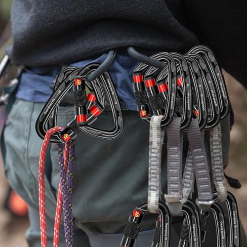 Image of Oupeng sky Auto Locking Carabiner Clips - 28KN (6172lbs) Heavy Duty Caribeaners, Large Carabiner Clip for Keychains,Hammock,Camping, Gym, Hiking, Outdoor ,Dog Leash
