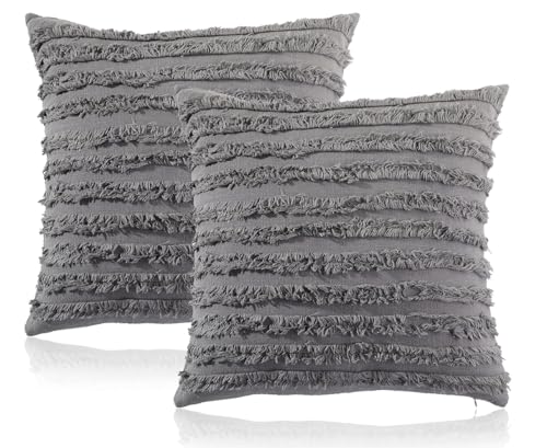 Image of TODY Cotton Cushion Cover 20x20 inches Set of 2 | 100% Cotton Cushion Cover 50cm x 50cm | Boho Cushion Covers 20 inch x 20 inch | 2020 Throw Pillow Cover 50 x 50cm for Sofa