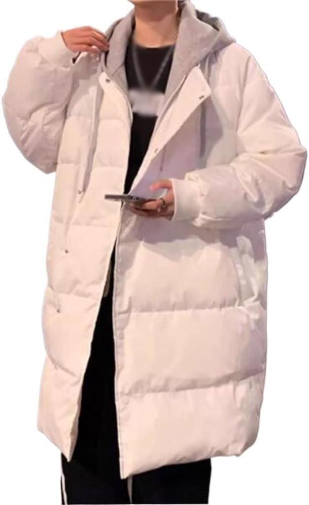 VIDI Korean Version Down Jacket Coat Fake Two Hooded Male Winter Long Bread Clothes