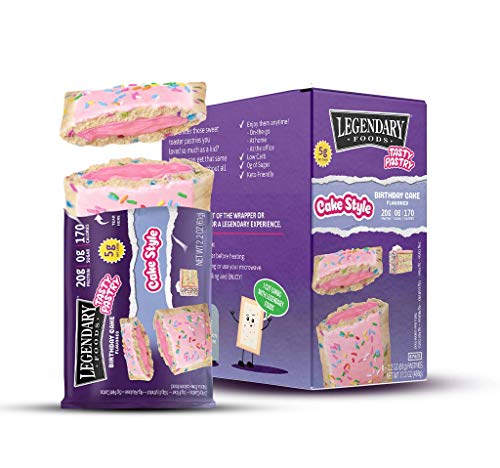 Legendary Foods New Cake Style Tasty Pastry. Bigger, Thicker, Creamier | Low Carb Keto Breakfast | Zero Sugar | Keto Snacks On-The-Go |20g protein|5g Net Carb|170 Calories(Birthday Cake, 2.2oz 8 Pack)
