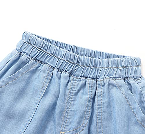 Toddler Baby Boys Girls Solid Baggy Jeans Kids Iwide Leg Denim Pants Children Casual High Waist Straight Trousers4