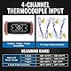 K/J-Datenlogger-Thermoelement-Thermometer -328~2501 °F, 4-Kanal-Anzeige, Echtzeit-Datenprotokollierung, Sichtbarer Alarm und ADJ-Kompensation (K/J-Thermoelement)