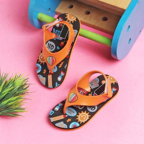 Image of Durable Kids' Flip-Flops with Anti-Slip Sole with joyful print| Comfortable Summer Sandals- perfect outing or daily use & beach days | easy to clean with damp clothes| open toe support